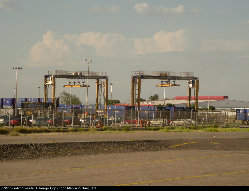 Intermodal Cranes in the yard at Ford Hermosillo Assembly plant